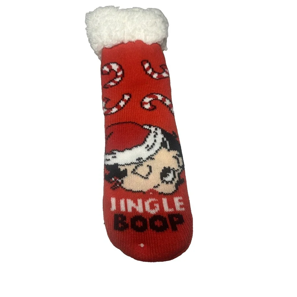 1 pair betty‎ boop slipper socks grippers size 4-10